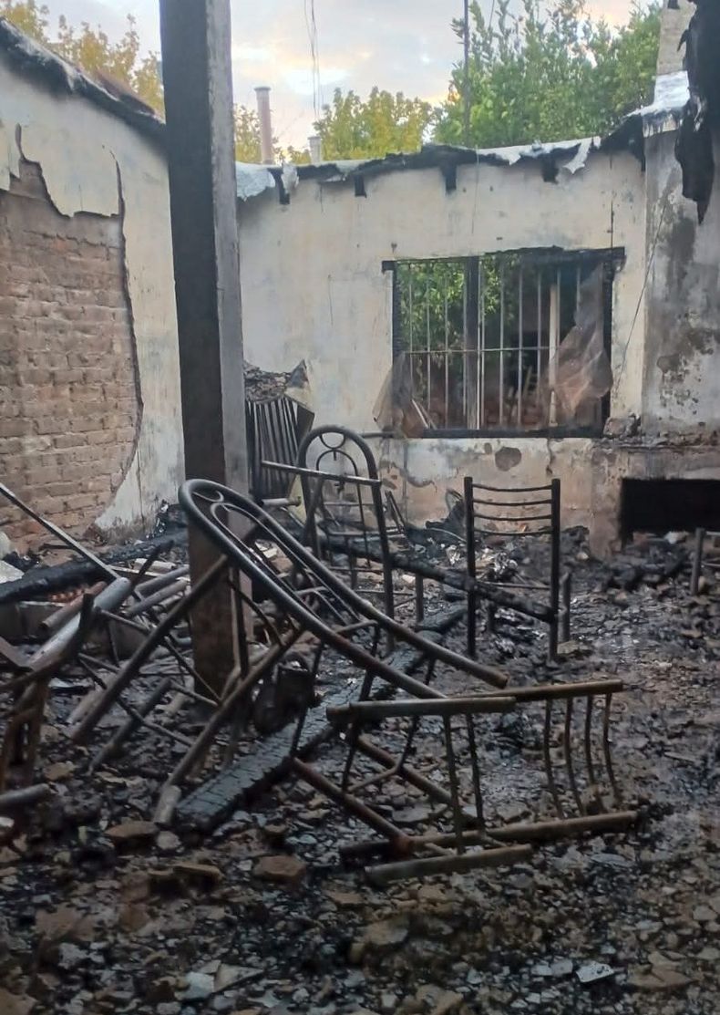 Así quedó la vivienda de Junín tras el trágico incendio.