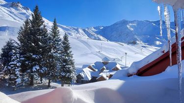 Frío en Malargüe. Las Leñas este martes, y después de la nevada (Foto gentileza Matías García).