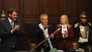 El gobernador Alfredo Cornejo anunció cinco obras públicas en la Asamblea Legislativa.&nbsp;