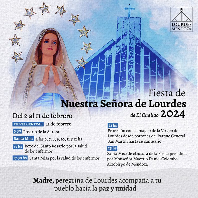 Día de la Virgen de Lourdes 2024 en Mendoza.