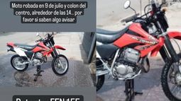 La moto robada en pleno centro de Mendoza.&nbsp;