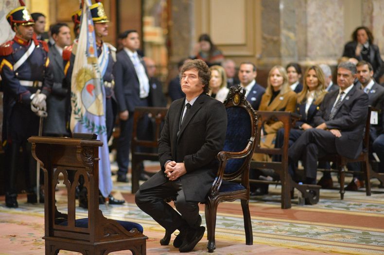 Javier Milei, en el Te Deum de 2025.