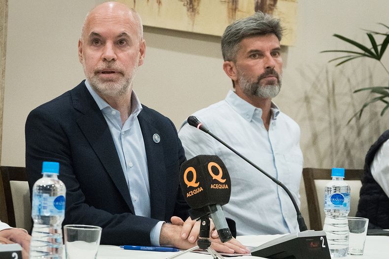 Visita Horacio Rodríguez Larreta, Ulpiano Suárez, conferencia de prensa