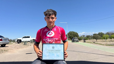 El hombre de Godoy Cruz se coronó campeón mendocino de Ciclismo en pista tras una temporada llena de esfuerzo y sacrificio (Foto ACM).