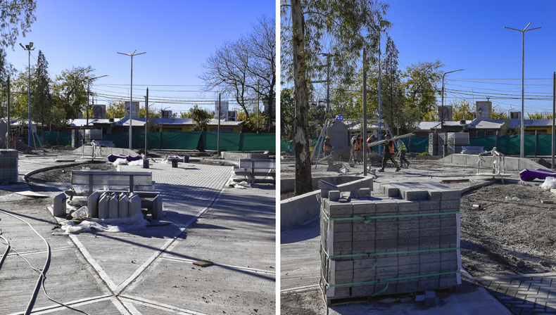 Guaymallén | Obras en la nueva plaza del barrio Higuerita