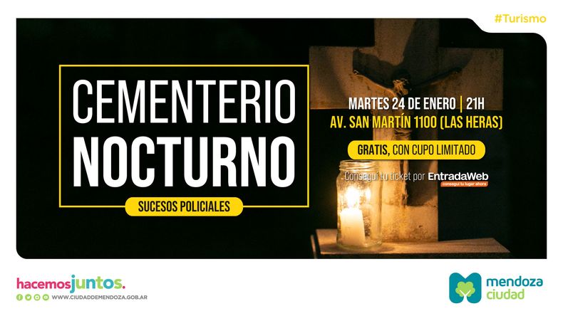 En enero reabre sus puertas el cementerio de la Ciudad de Mendoza para sus visitas nocturnas
