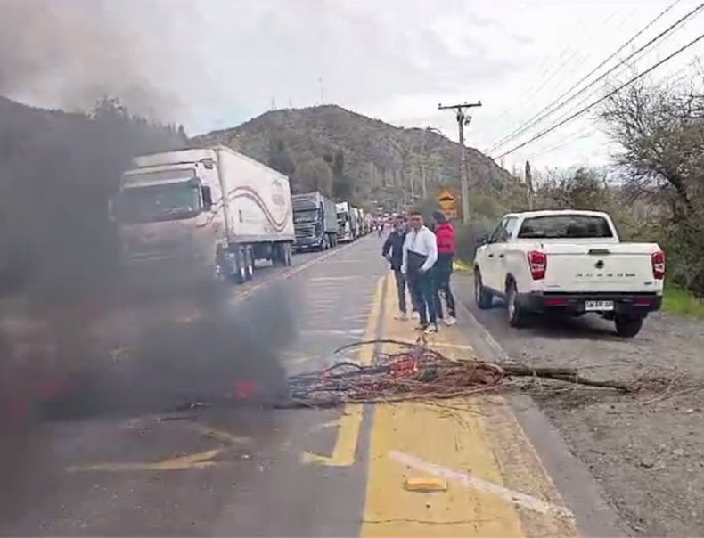 Un reclamo por falta de luz en Las Vizcachas dificulta el tránsito en el paso de Mendoza a Chile