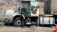video: se incendio un camion en alta montana y el conductor logro salir ileso
