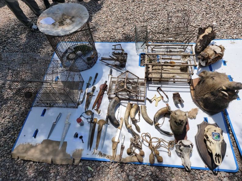 Durante la inspección se detuvo a dos personas y se secuestró una importante cantidad de elementos vinculados a actividades ilegales