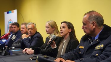 La ministra de Seguridad, María Mercedes Rus, en conferencia de prensa.&nbsp;