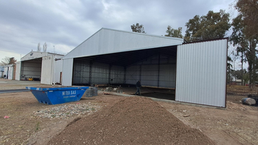 Avanza la obra en el nuevo hangar.