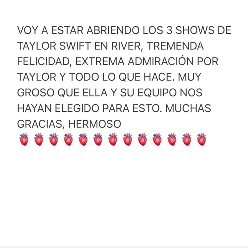Taylor Swift en River: ¿quiénes serán los teloneros? 