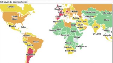 Sitio Andino | Mapa Argentina en rojo