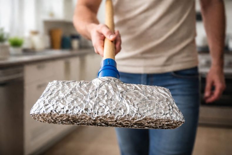 Ni creencia ni invento: por qué envolver la escoba en papel aluminio tiene sentido