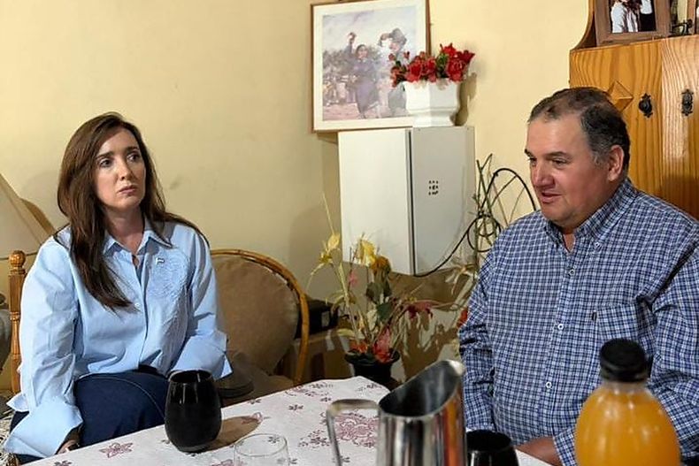 Victoria Villarruel visitó al productor agrícola y ganadero José Moronta, en San Carlos.