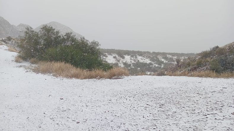 Así lucía la Cuesta de los Terneros, ruta provincial 144, en San Rafael.
