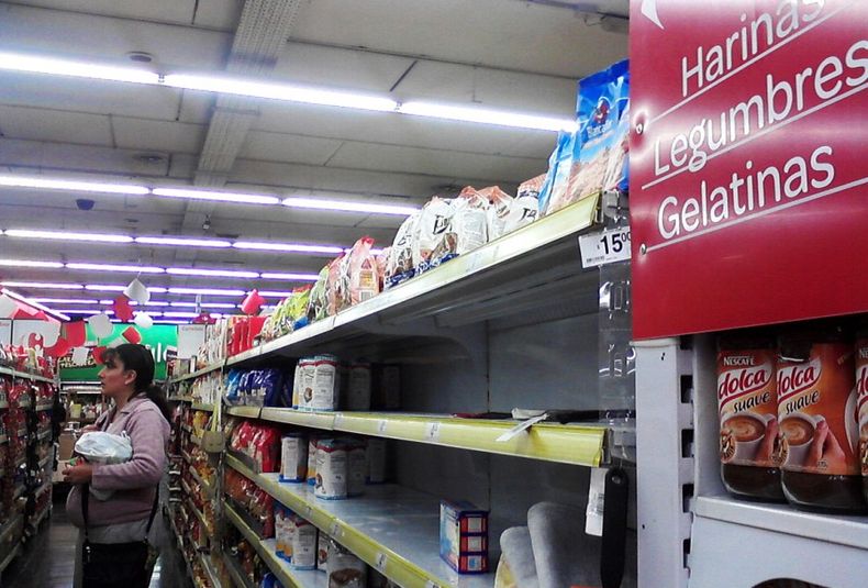 Supermercado,góndolas vacías