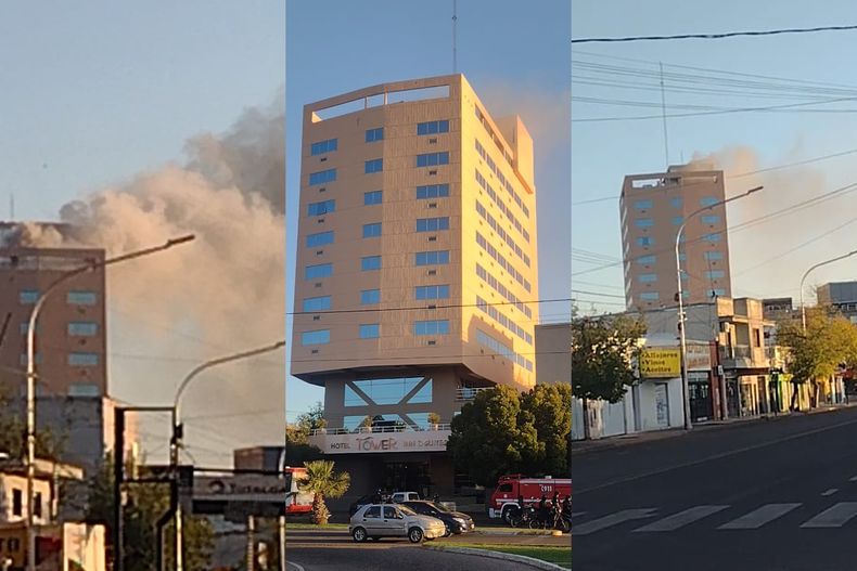 El incendio afectó a la terraza del hotel Tower.