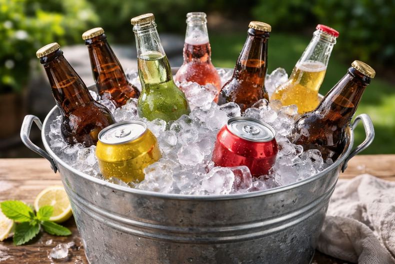 El truco casero para enfriar tus bebidas más rápido usando hielo y sal