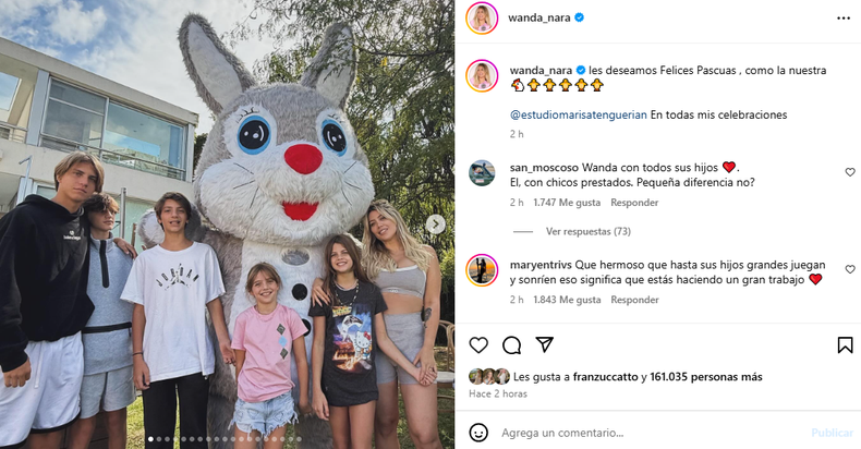 Wanda Nara también estuvo acompañada de su familia. 