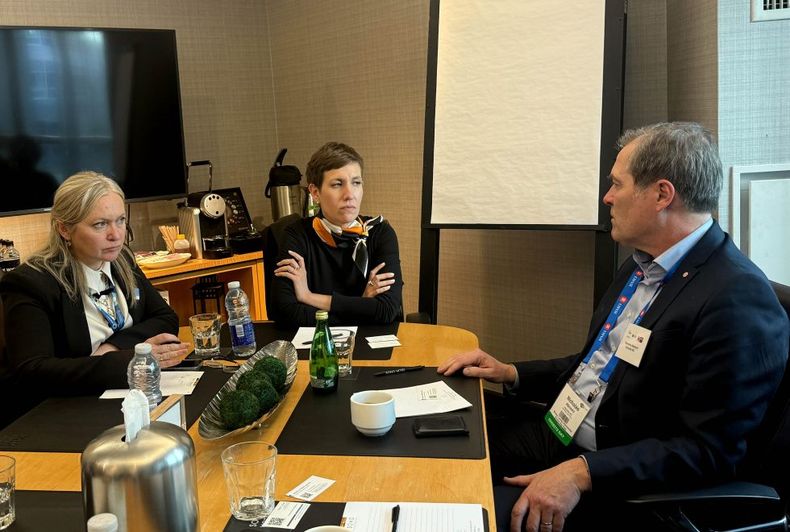 La vicegobernadora Hebe Casado y la ministra de Energía y Ambiente, Jimena Latorre, mantuvieron encuentros con los principales actores de la industria minera y financiera.