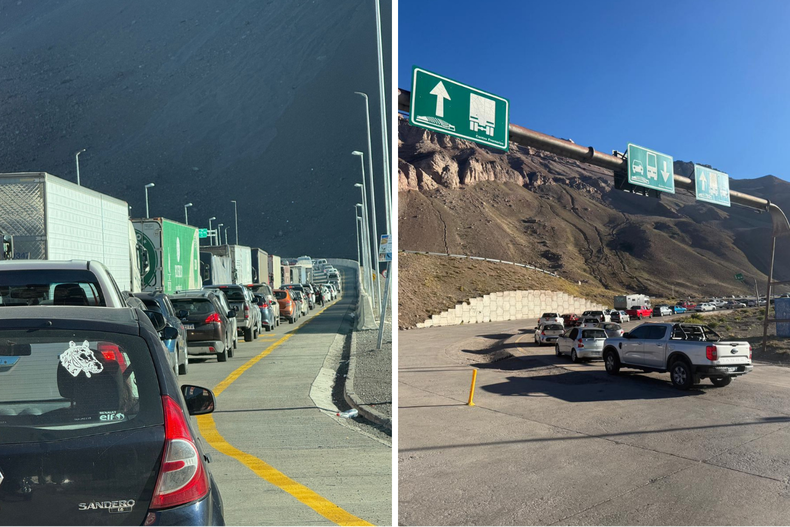 Largas filas y demoras extremas: más de 10 horas para cruzar desde Chile a Mendoza