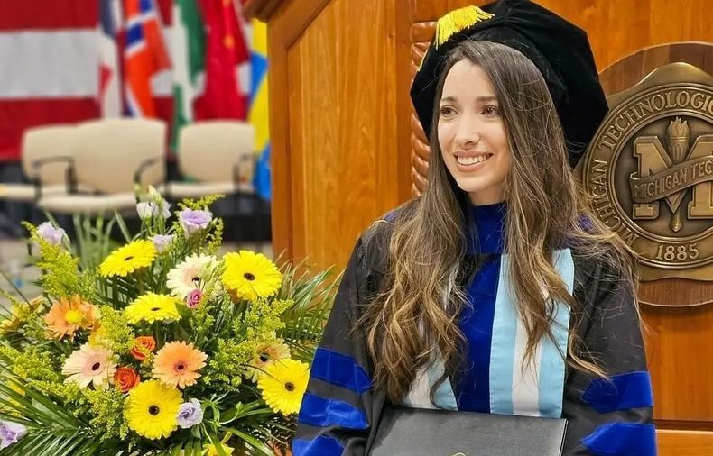 Tania Demonte esta semana en la Universidad Tecnológica de Michigan.