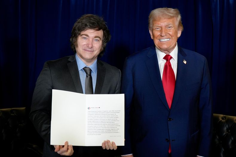 Javier Milei recibió el respaldo de Donald Trump: Tiene mi total apoyo para la reelección.