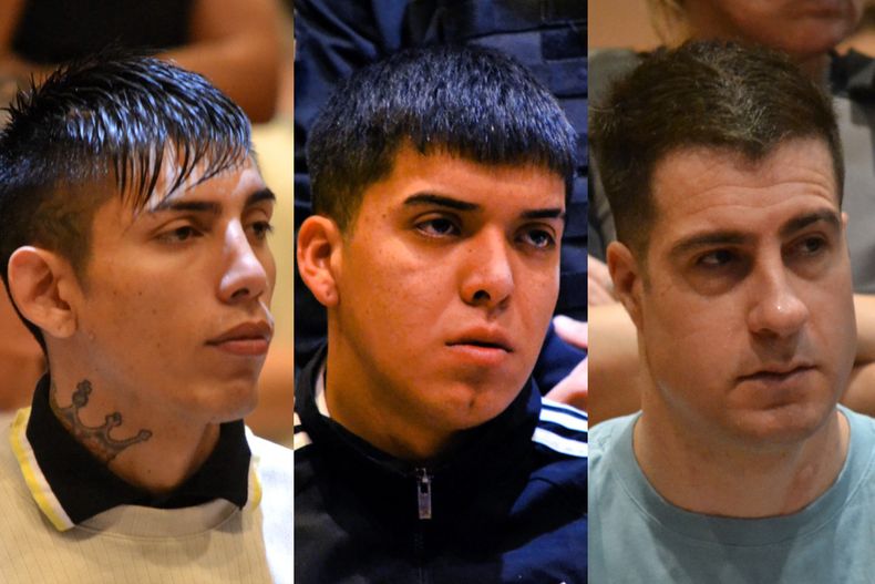 Complicados. Los tres imputados que tiene el juicio por el homicidio de Gómez. 