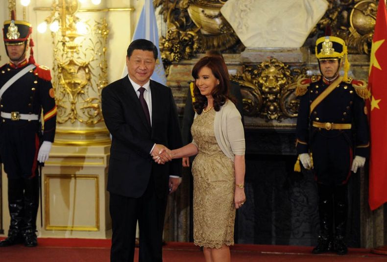 El presidente de China, Xi Jinping y Cristina Fernández de Kirchner