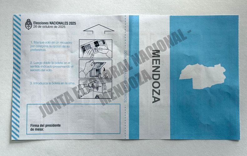 La boleta llevará el color celeste, correspondiente a la urna identificada con la faja y la leyenda “Elección Nacional”