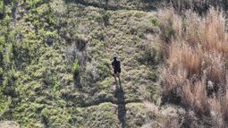 Un drone captó al hombre perdido en una finca de Lavalle.&nbsp;