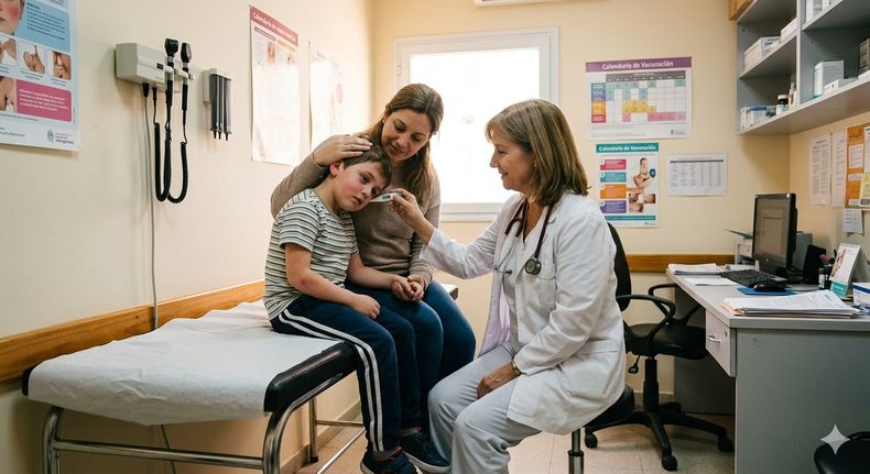 Influenza A en Mendoza: más de 650 casos confirmados y fuerte impacto en niños en edad escolar. Imagen creada con IA