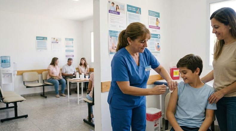 Estas son las 3 vacunas obligatorias que deben colocarse los niños de 11 años en Mendoza. Imagen creada con IA