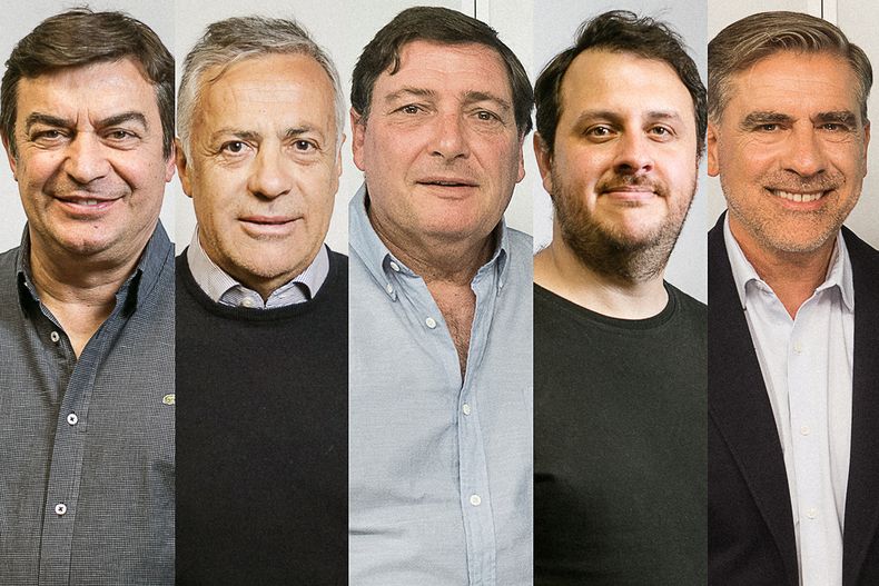 Omar De Marchi, Alfredo Cornejo, Omar Parisi, Lautaro Jiménez y Mario Vadillo, los candidatos a gobernador que participarán en el debate 2023