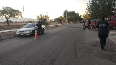 Uno de los controles fijos que se instalaron en Maipú. Uno de los controles fijos que se instalaron en Maipú.