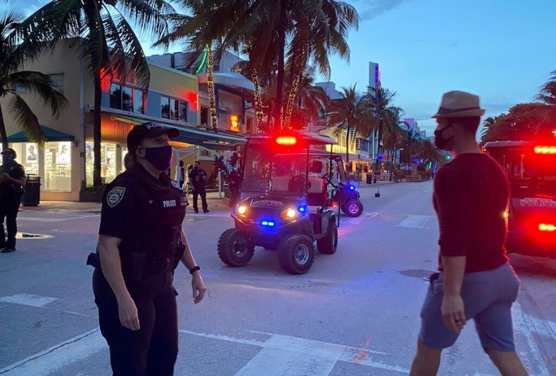 miami beach, toque de queda