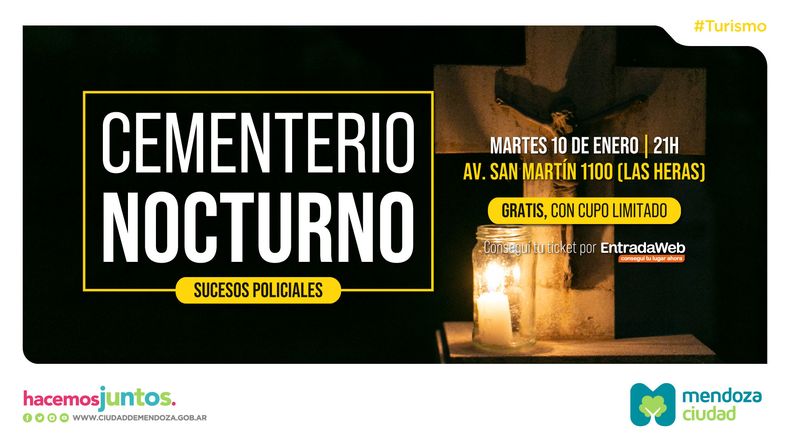 En enero reabre sus puertas el cementerio de la Ciudad de Mendoza para sus visitas nocturnas