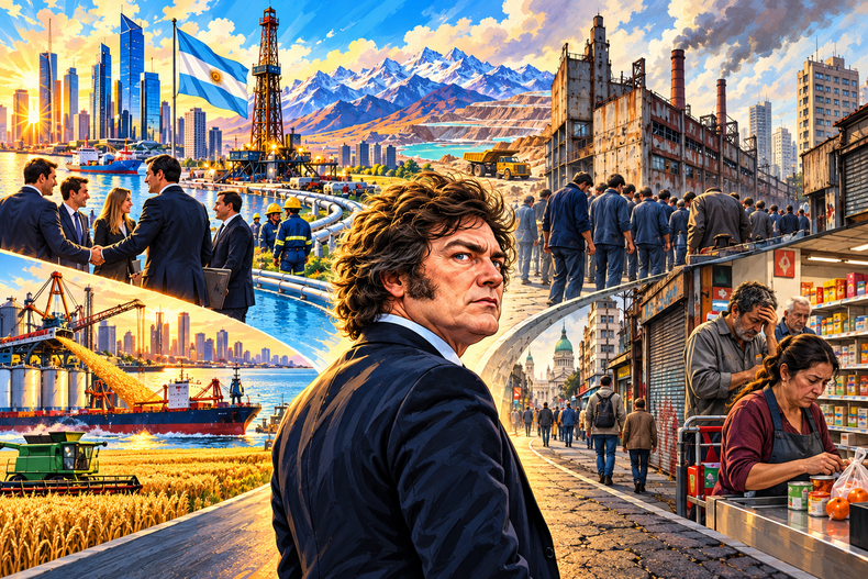 Javier Milei transita entre una Argentina que crece y otra que espera&nbsp;