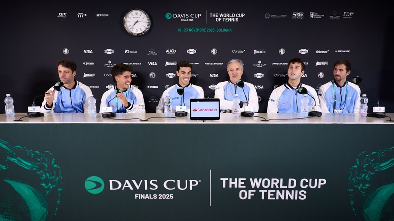 Argentina repite equipo para enfrentar a Alemania en Bolonia por la Final 8 de la exigente Copa Davis.