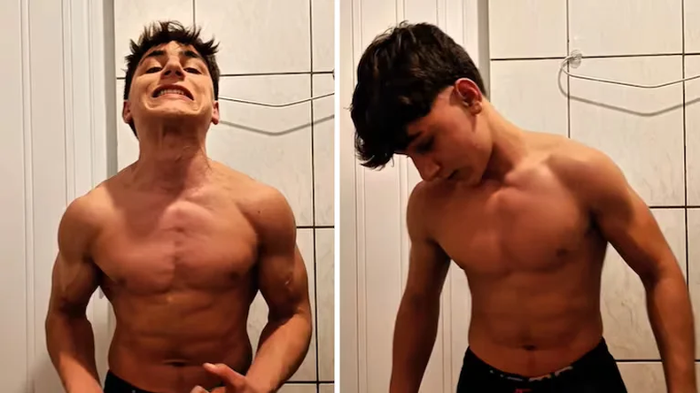 Quiso presumir de su físico en Tiktok, pero mirá lo que le pasó.