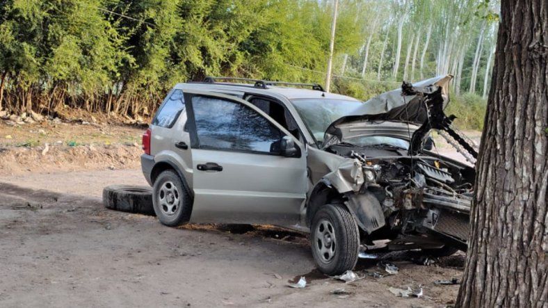 Accidente vial en Tunuyán: conducía ebrio y chocó de frente contra un árbol
