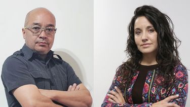 Cristian Pérez Barceló y Denia Gómez, los moderadores de Medios Andinos en el debate