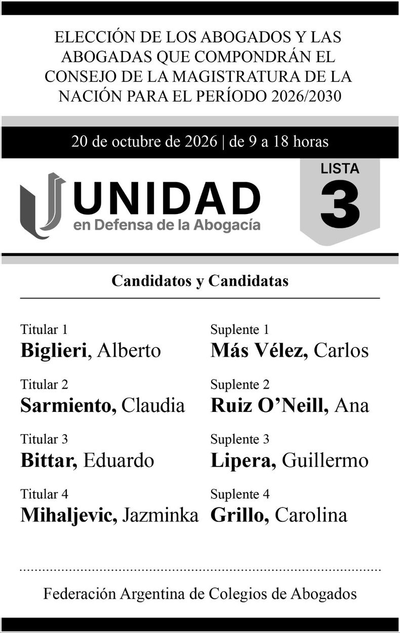 La lista con presencia mendocina.