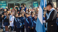 Acto de Promesa de Lealtad a la Bandera en Plaza Independencia.