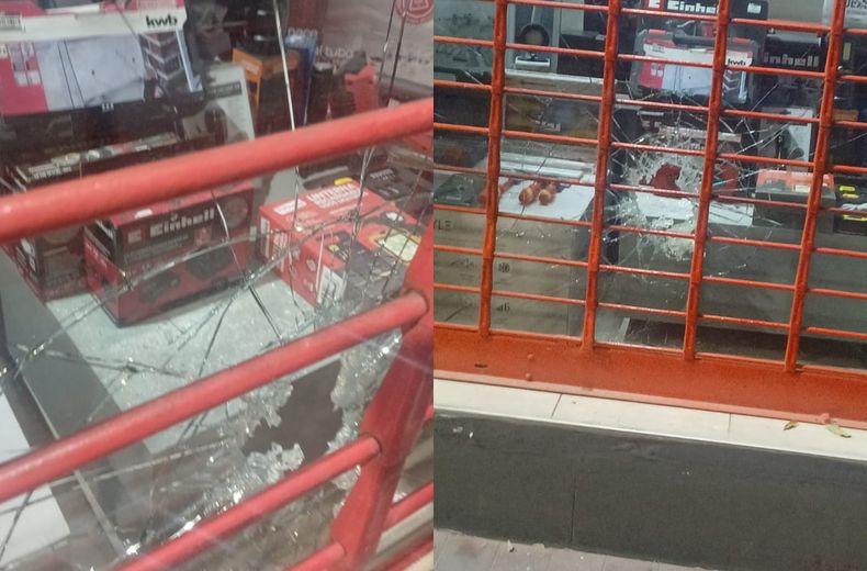 Los daños ocasionados en uno de los locales afectados.&nbsp;