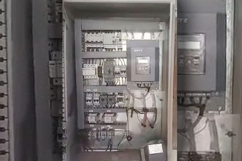 El tablero eléctrico que sufrió el accionar delictivo.