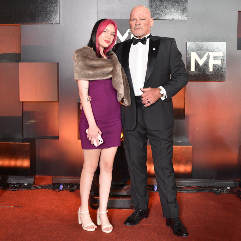 Alfa y su novia en los Premios Martín Fierro. Alfa y su novia en los Premios Martín Fierro.