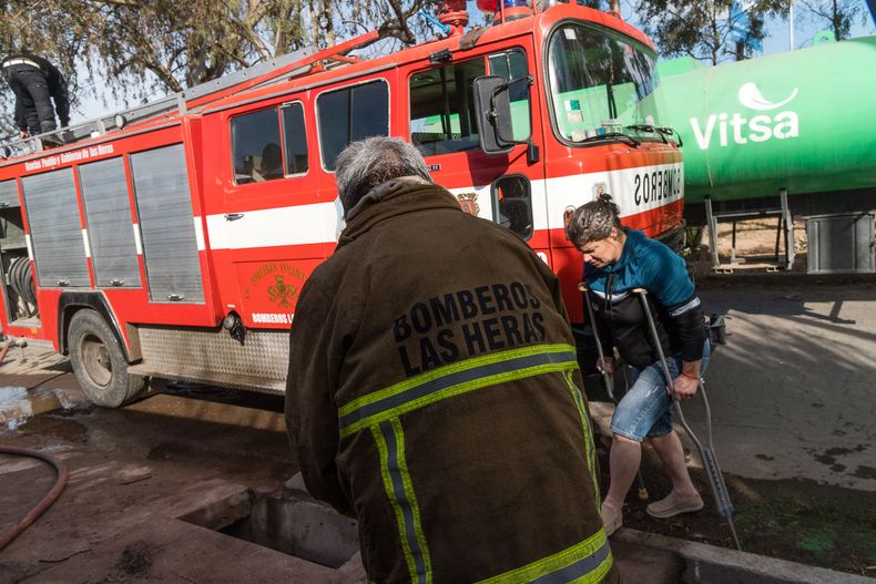 Incendio en Las Heras: hay dos niños intoxicados