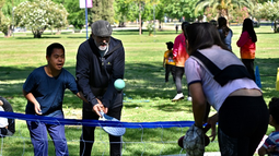 Fiesta en el parque San Vicente de Godoy Cruz.